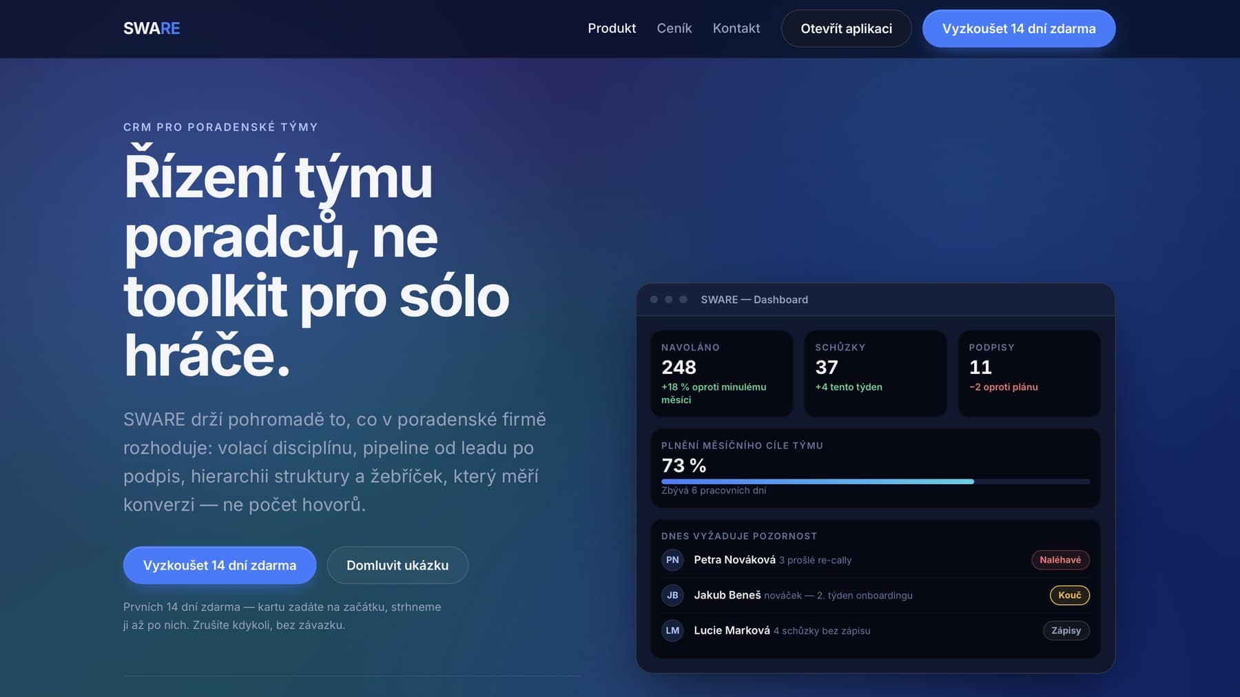 SWARE — SaaS pro finanční poradce